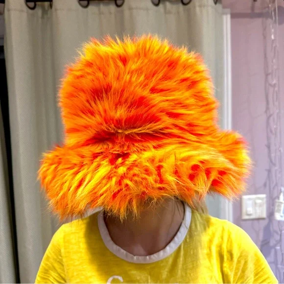 Source Unknown | Accessories | Fuzzy Flame Rave Top Hat 